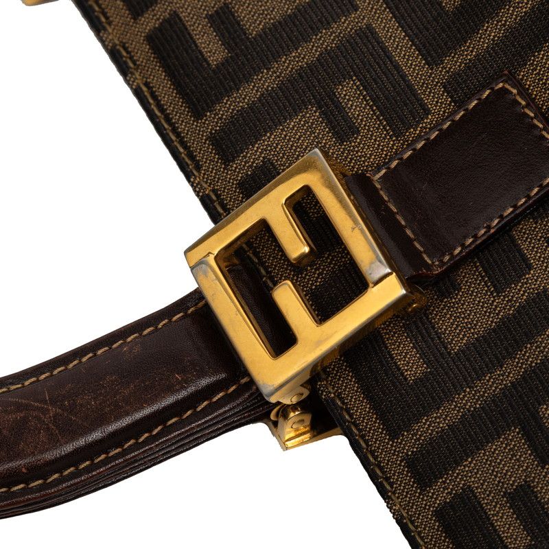 Fendi Zucca Brown Canvas Leather