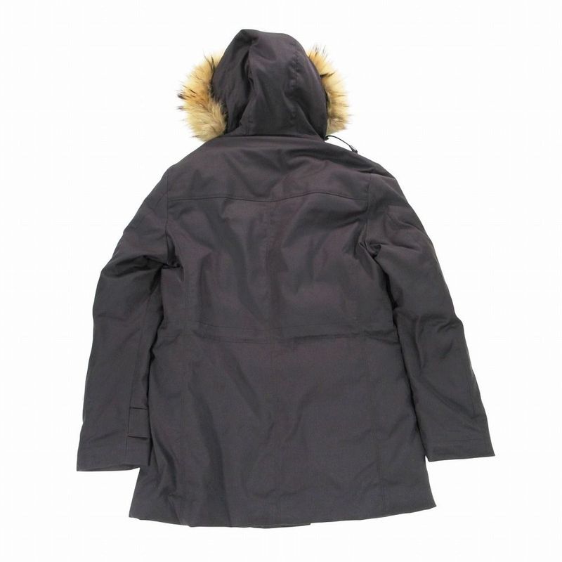 Bvlgari Peuterey Down Coat Jacket Fur Hooded a 50 L Black