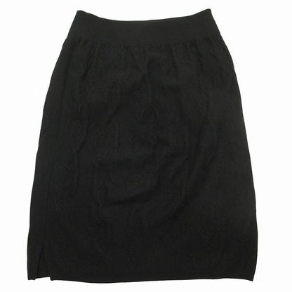 Hermes Cashmere Knit Skirt Tight Knee Length Chain Jacquard Weave