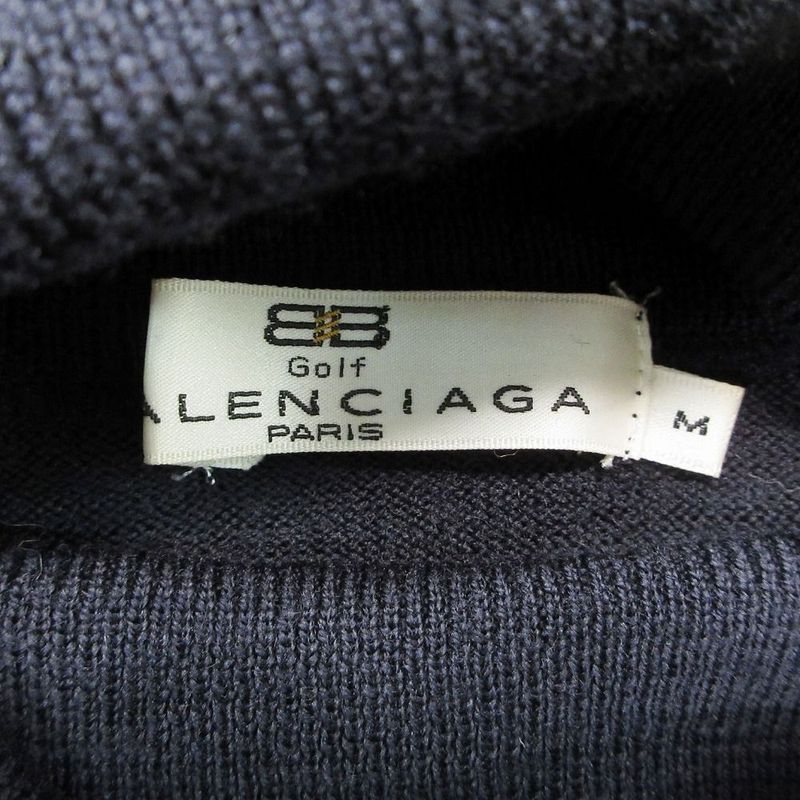 Balenciaga Vintage Golf Knit Sweater Long Sleeve Turtleneck High