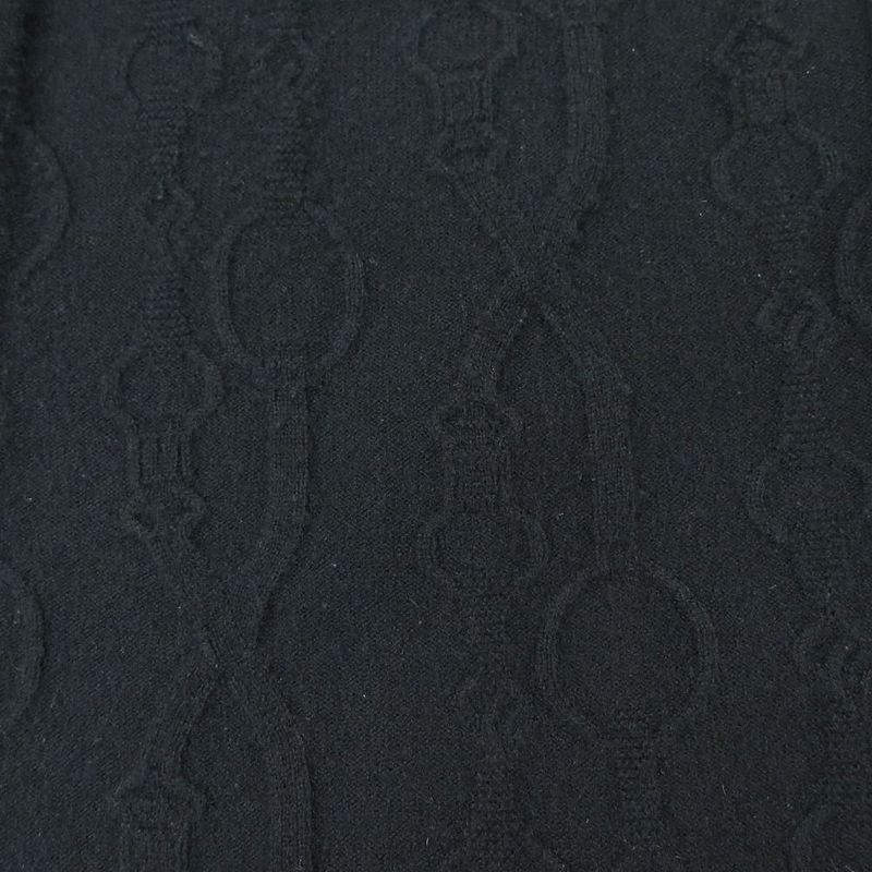 Hermes Cashmere Knit Skirt Tight Knee Length Chain Jacquard Weave