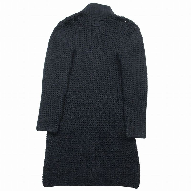 Chanel Vintage Sports Line Long Knit Cardigan Cashmere Blend Openwork