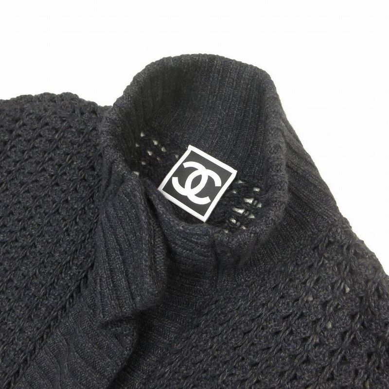 Chanel Vintage Sports Line Long Knit Cardigan Cashmere Blend Openwork