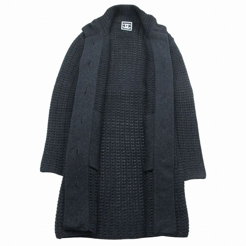 Chanel Vintage Sports Line Long Knit Cardigan Cashmere Blend Openwork