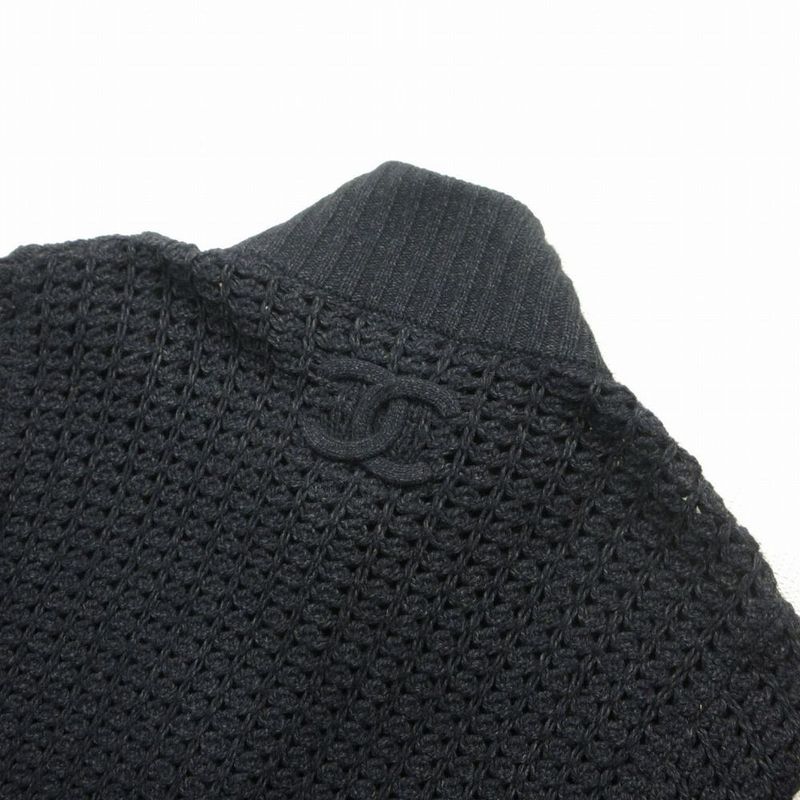 Chanel Vintage Sports Line Long Knit Cardigan Cashmere Blend Openwork