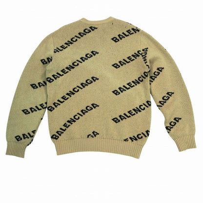 Balenciaga Allover Pattern Knit Sweater Long Sleeve Jacquard