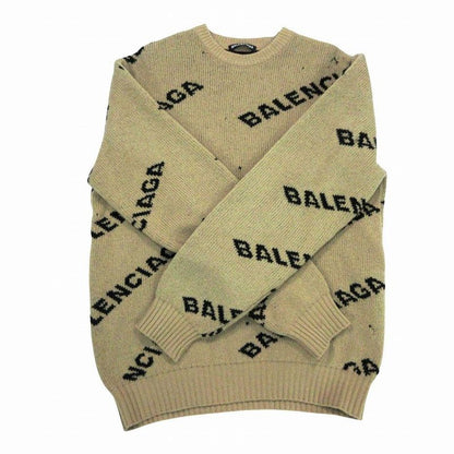 Balenciaga Allover Pattern Knit Sweater Long Sleeve Jacquard