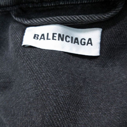 Balenciaga Rainbow Logo Embroidery Denim Jacket Distressed