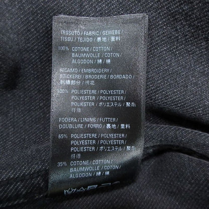 Balenciaga Rainbow Logo Embroidery Denim Jacket Distressed