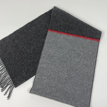 Loewe Anagram Scarf Bicolor Scarf Wool Cashmere Gray