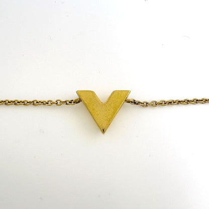 Louis Vuitton Essential Bracelet Logo Bangle Chain Gold Plated