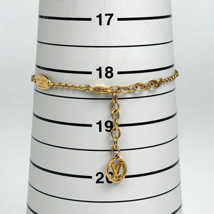 Louis Vuitton Essential Bracelet Logo Bangle Chain Gold Plated