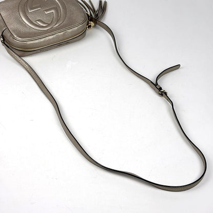 Gucci Soho Shoulder Bag Tassel Fringe Leather Gold