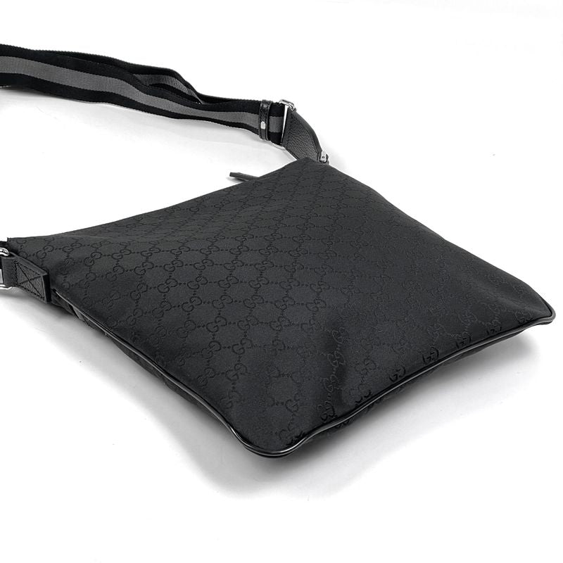 Gucci GG Pattern Shoulder Bag Crossbody Nylon Black