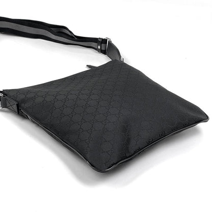 Gucci GG Pattern Shoulder Bag Crossbody Nylon Black