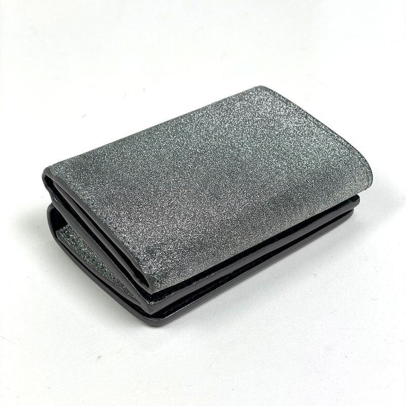 Balenciaga Everyday Trifold Wallet Logo Leather Silver
