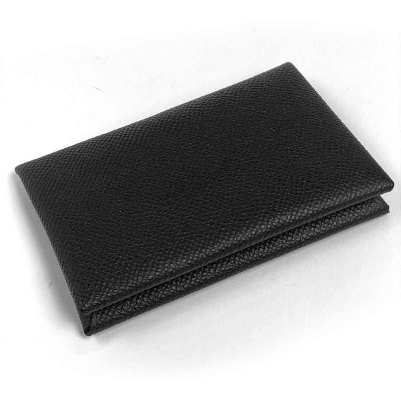 Hermes Calvi Card Holder Business Card Holder Card Case Veau Epsom Black