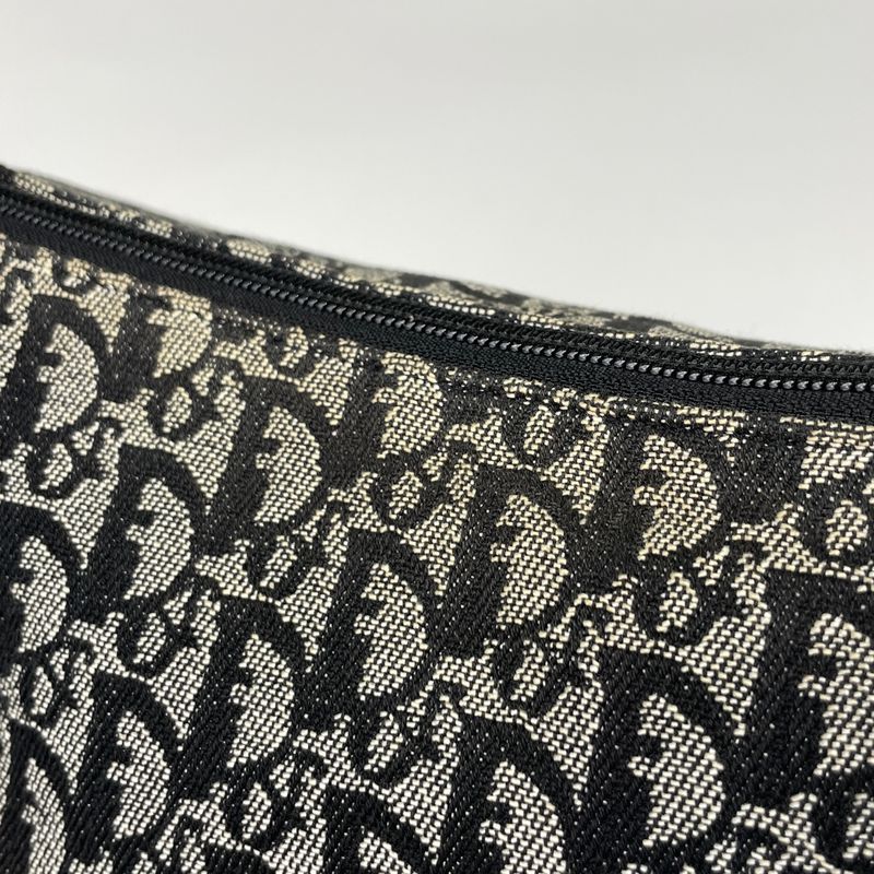 Dior Trotter Pattern Shoulder Bag Crossbody Canvas Black