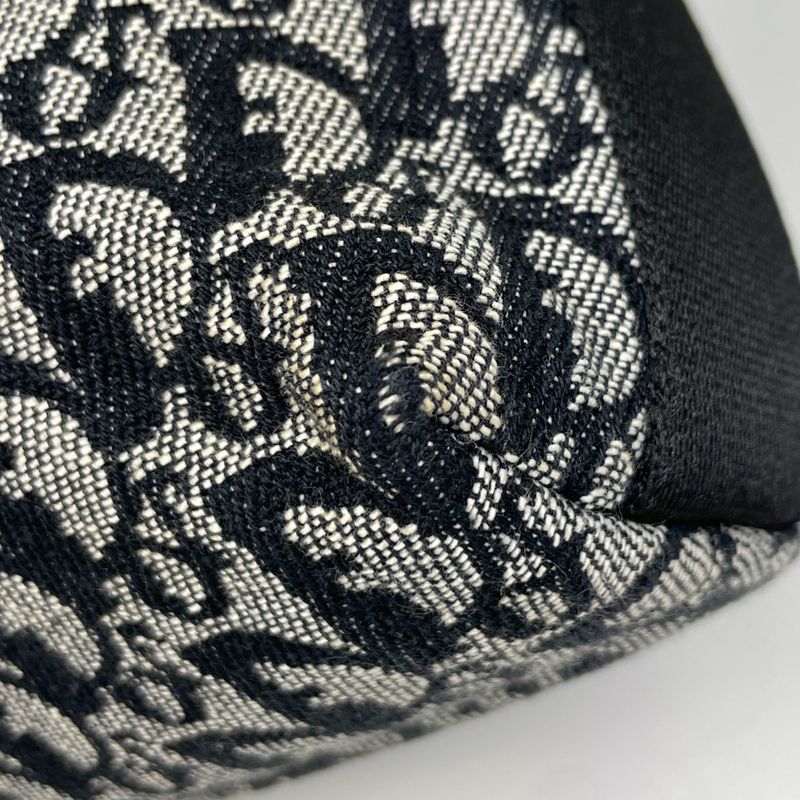Dior Trotter Pattern Shoulder Bag Crossbody Canvas Black