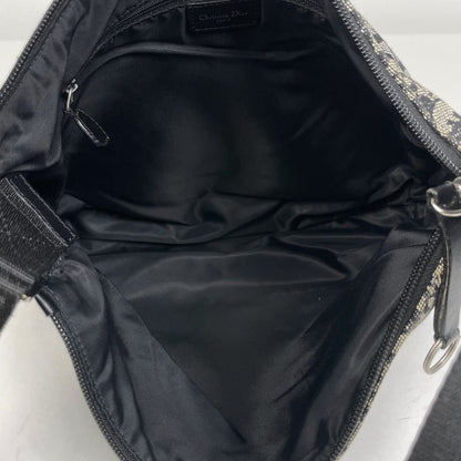 Dior Trotter Pattern Shoulder Bag Crossbody Canvas Black