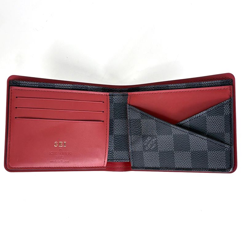 Louis Vuitton Portefeuille Multiple Billfold Card Holder Bifold Wallet Damier
