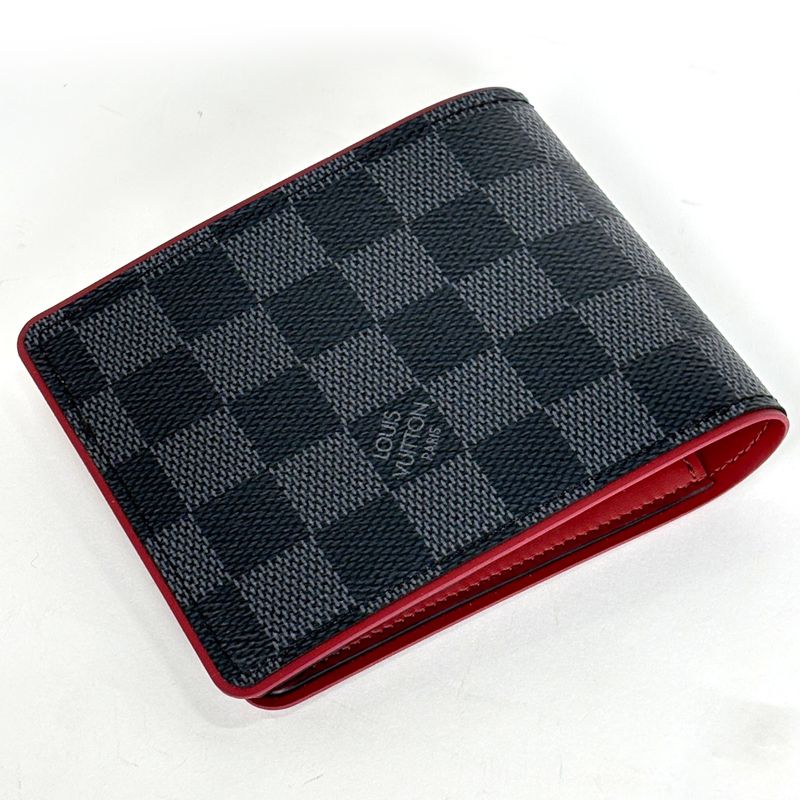 Louis Vuitton Portefeuille Multiple Billfold Card Holder Bifold Wallet Damier