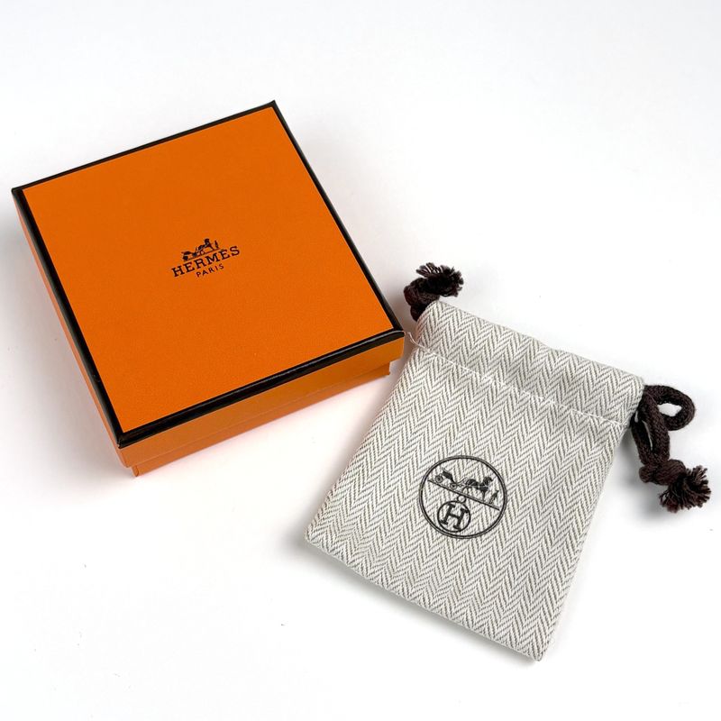 Hermes Pop Earrings Logo Pink Gold