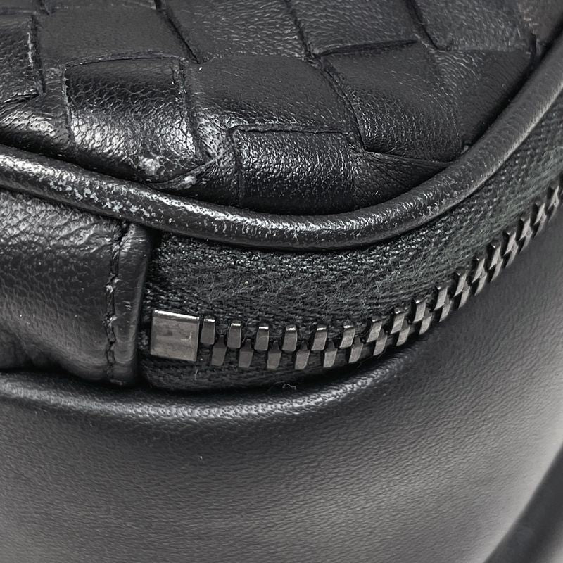 Bottega Veneta Intrecciato Shoulder Bag Crossbody Leather Black