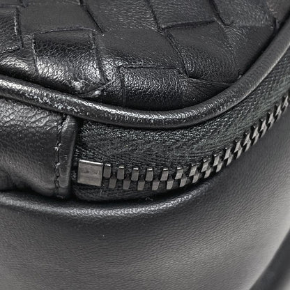 Bottega Veneta Intrecciato Shoulder Bag Crossbody Leather Black