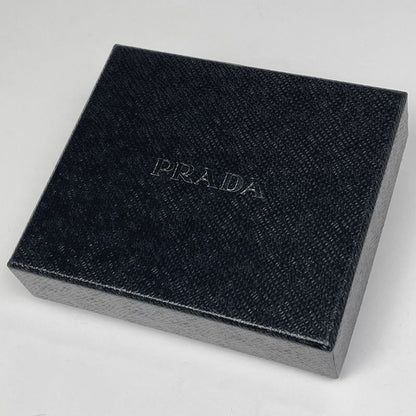 Prada Logo Trifold Wallet Gathered Leather Gold