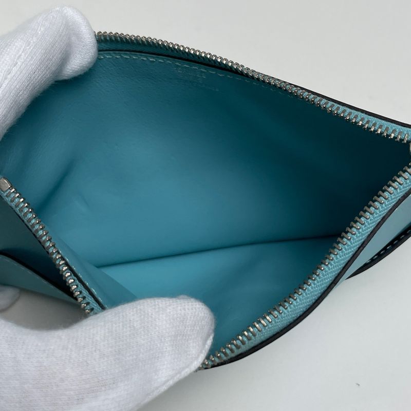 Hermes Dogon GM Bifold Bicolor Duo Wallet Togo Blue Jean