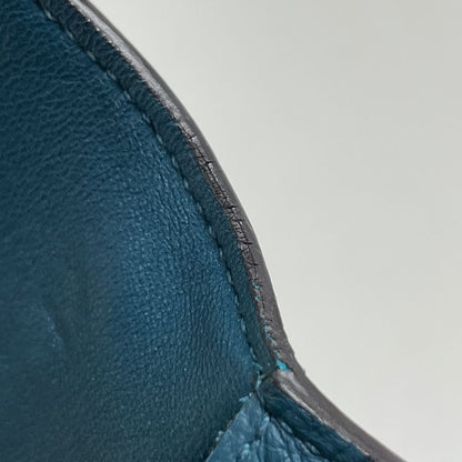 Hermes Dogon GM Bifold Bicolor Duo Wallet Togo Blue Jean
