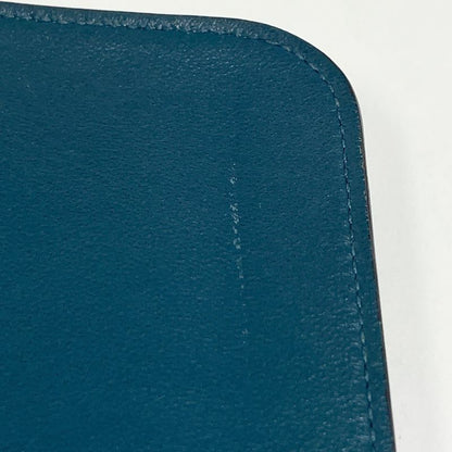 Hermes Dogon GM Bifold Bicolor Duo Wallet Togo Blue Jean