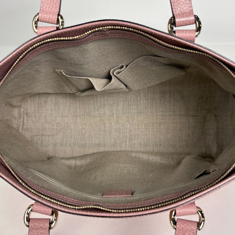 Gucci Bamboo Tassel Tote 2-Way Shoulder Bag Leather Pink
