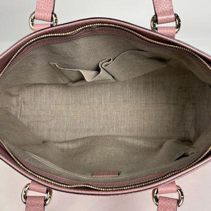 Gucci Bamboo Tassel Tote 2-Way Shoulder Bag Leather Pink