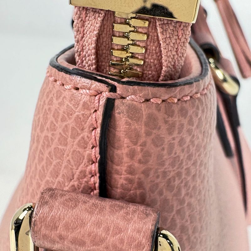 Gucci Bamboo Tassel Tote 2-Way Shoulder Bag Leather Pink