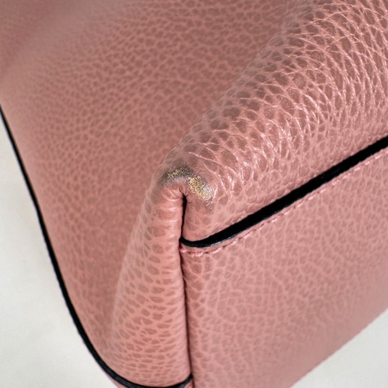 Gucci Bamboo Tassel Tote 2-Way Shoulder Bag Leather Pink