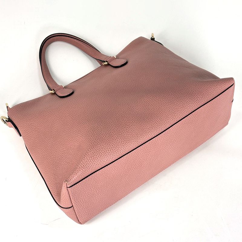 Gucci Bamboo Tassel Tote 2-Way Shoulder Bag Leather Pink