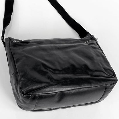 Prada Logo Shoulder Bag Leather Nero
