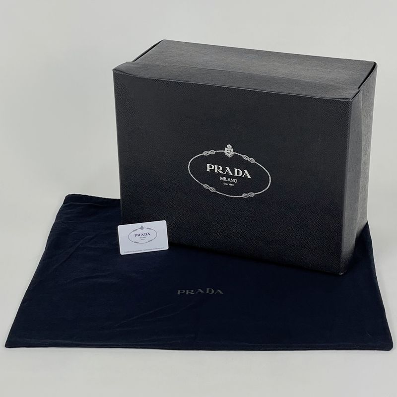 Prada Logo Shoulder Bag Leather Nero