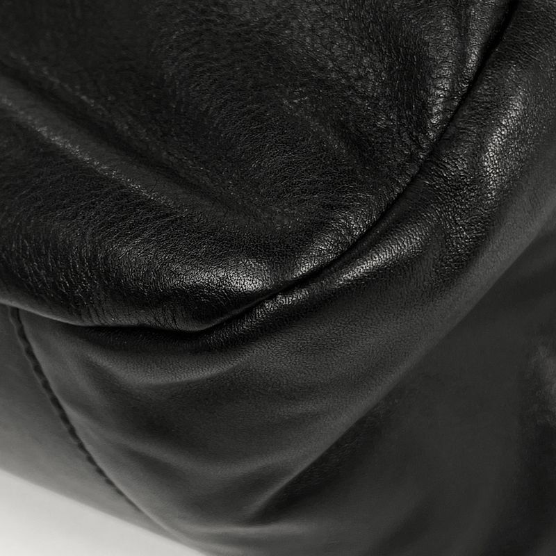 Prada Logo Shoulder Bag Leather Nero