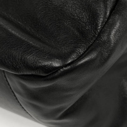 Prada Logo Shoulder Bag Leather Nero