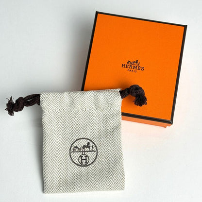 Hermes Pop Earrings Logo Blue Gold