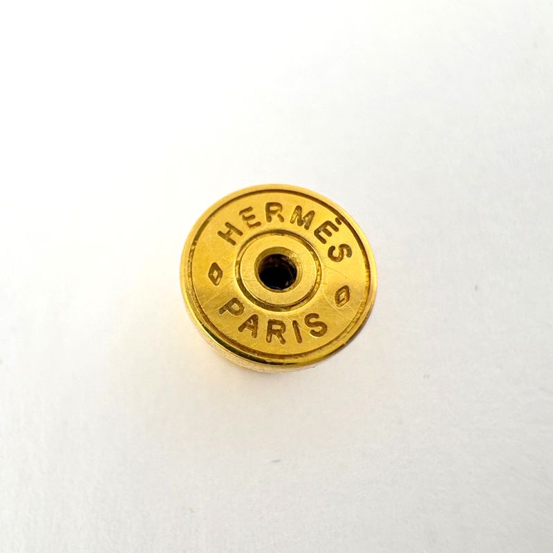 Hermes Pop Earrings Logo Blue Gold
