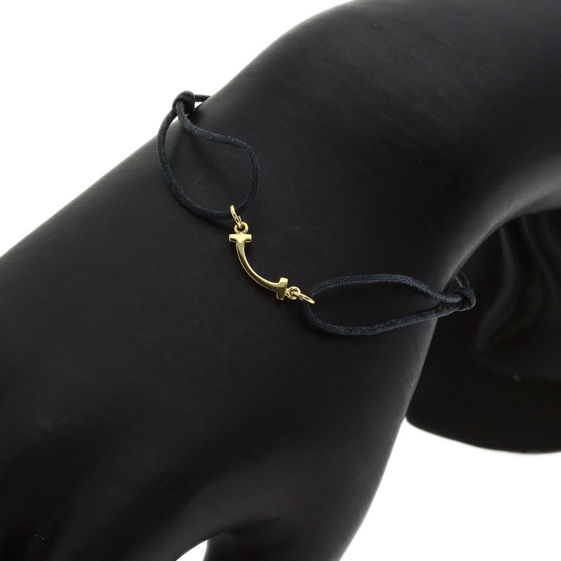 Tiffany & Co. T Smile Mini Cord Bracelet 18K Yellow Gold