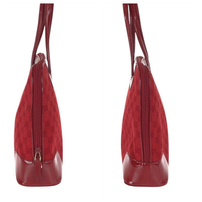 Gucci Red Gold GG Canvas Enamel 002 Tote Shoulder Bag