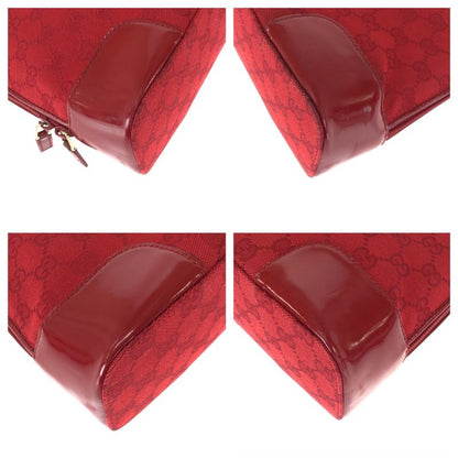 Gucci Red Gold GG Canvas Enamel 002 Tote Shoulder Bag