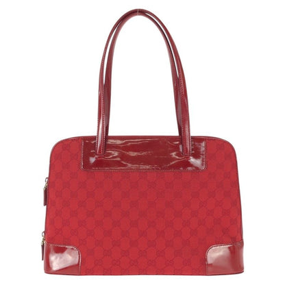 Gucci Red Gold GG Canvas Enamel 002 Tote Shoulder Bag