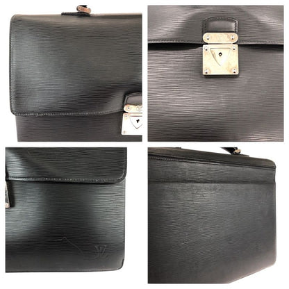 Louis Vuitton Epi Black Silver Epi Leather Business Bag