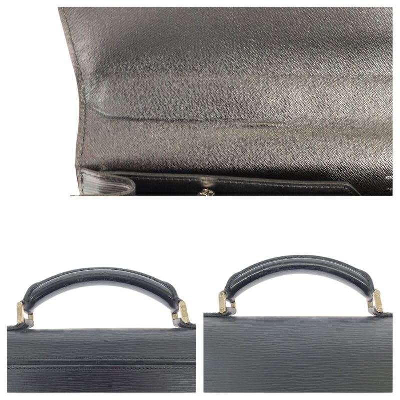 Louis Vuitton Epi Black Silver Epi Leather Business Bag